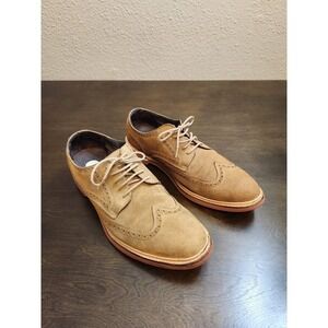 Cole Haan Mens Tan Suede Wingtip Brogue Oxford Shoes Size 11‎ M
